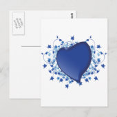 Carte Postale Coeur bleu (Devant / Derrière)