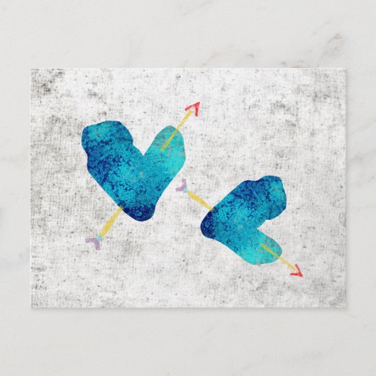 Carte Postale Coeur bleu 14 février (Devant)