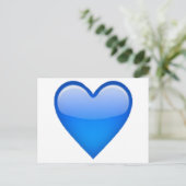 Carte Postale Coeur bleu - Emoji (Debout devant)