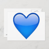 Carte Postale Coeur bleu - Emoji (Devant / Derrière)