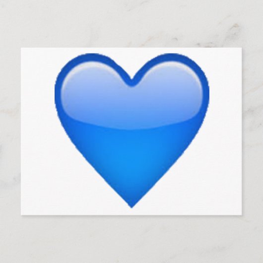 Carte Postale Coeur bleu - Emoji (Devant)