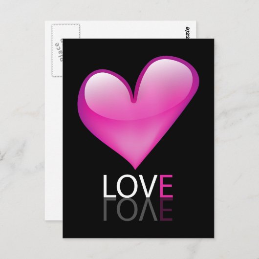 Carte Postale Coeur brillant (Devant / Derrière)