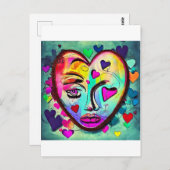 Carte Postale coeur brisé (Devant / Derrière)