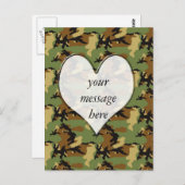 Carte Postale Coeur Camouflage (Devant / Derrière)