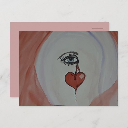 Carte postale Coeur cassé (Devant / Derrière)