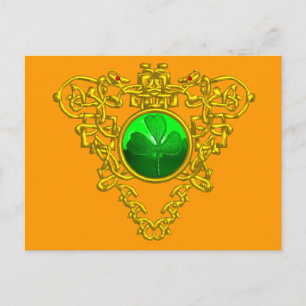 CARTE POSTALE CŒUR CELTIQUE DE LA SAINT PATRICK