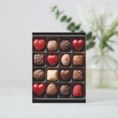 Carte Postale Coeur chocolat et chocolat Saint-Valentin (Debout devant)