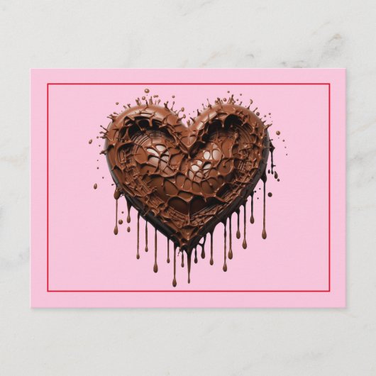 Carte Postale Coeur chocolat Valentine (Devant)