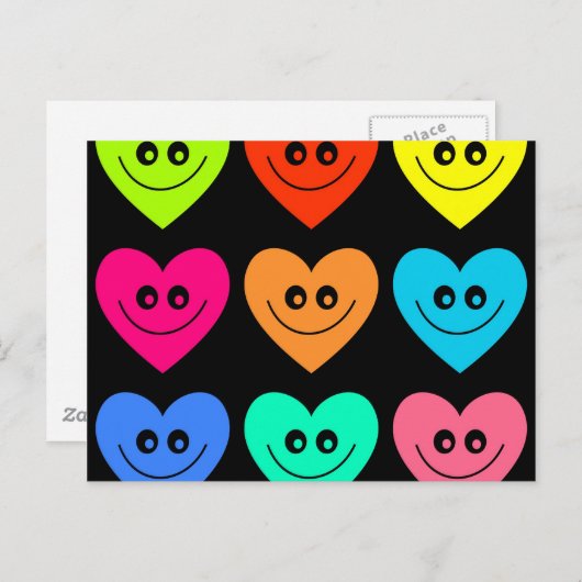 Carte Postale Coeur coloré (Devant / Derrière)