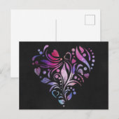 Carte Postale Coeur coloré (Devant / Derrière)
