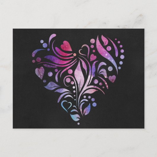Carte Postale Coeur coloré (Devant)