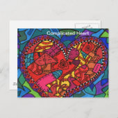 Carte Postale Coeur compliqué (Devant / Derrière)