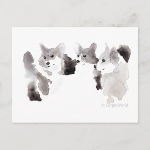 Carte postale Coeur Corgi