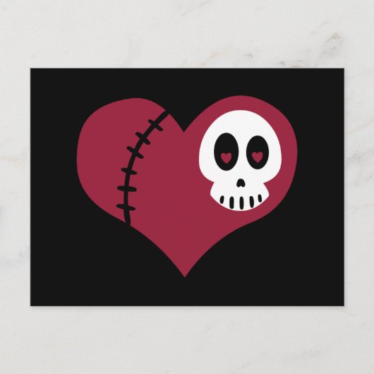 Carte Postale Coeur crâne (Devant)