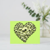 Carte Postale Coeur crâne - Vert (Debout devant)