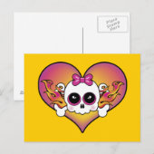 Carte Postale Coeur crânien mignon (Devant / Derrière)