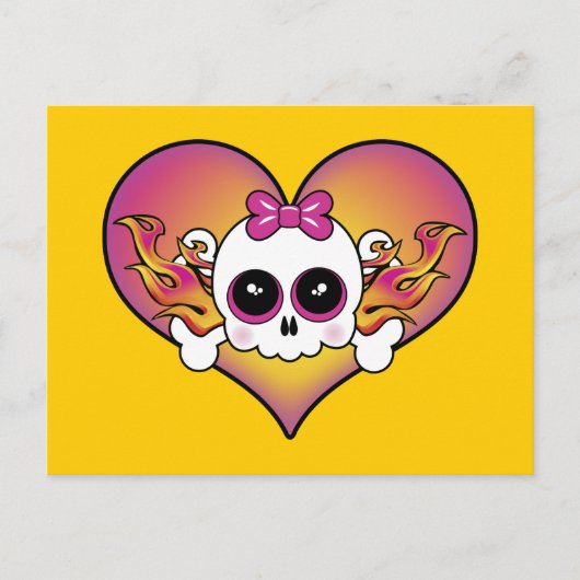 Carte Postale Coeur crânien mignon (Devant)