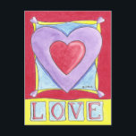 Carte Postale Coeur d'amour<br><div class="desc">Cette carte postale présente la peinture mixte intitulée "Coeur d'Amour" de l'artiste Liz Revit. Bon appétit ! Copyright Liz Revit 2007</div>