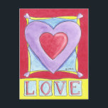 Carte Postale Coeur d'amour<br><div class="desc">Cette carte postale présente la peinture mixte intitulée "Coeur d'Amour" de l'artiste Liz Revit. Bon appétit ! Copyright Liz Revit 2007</div>