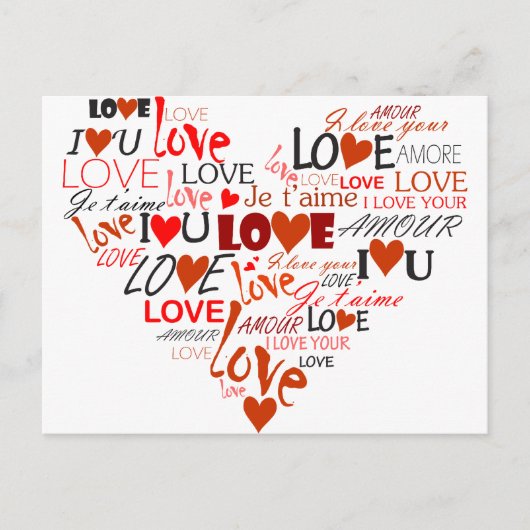 Carte Postale Coeur d'amour (Devant)