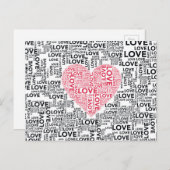 Carte Postale Coeur d'amour (Devant / Derrière)