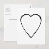 Carte Postale Coeur d'amour avec bord de scintille. (Devant / Derrière)