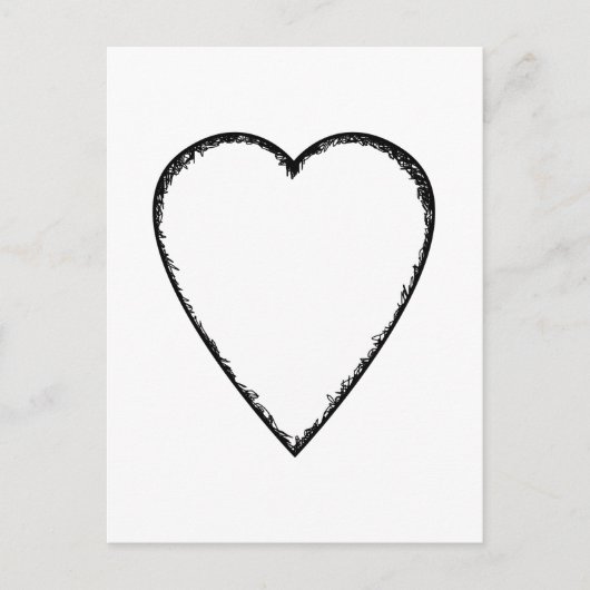 Carte Postale Coeur d'amour avec bord de scintille. (Devant)