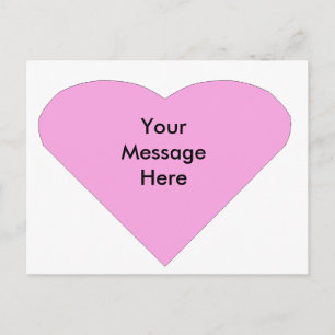Carte Postale Coeur d'amour rose