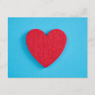 Carte Postale Coeur d'amour rouge