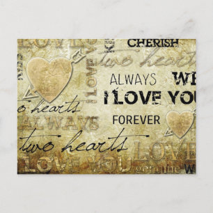 Carte Postale coeur d'amour vintage