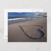 Carte Postale coeur dans le sable (Devant / Derrière)