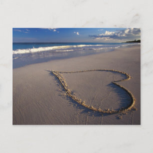 Carte Postale coeur dans le sable