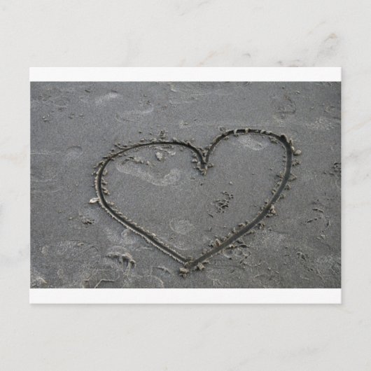 Carte Postale Coeur dans le sable (Devant)