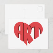 Carte Postale Coeur d'art (Devant / Derrière)