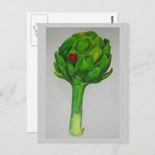 Carte Postale Coeur d'artichaut (Devant / Derrière)