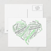 Carte postale Coeur de bienvenue (plusieurs langue (Devant / Derrière)