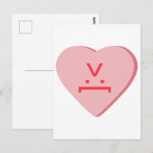 Carte Postale Cœur de bonbon - Visage de diable (Devant / Derrière)