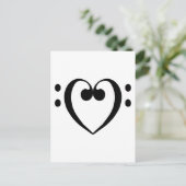 Carte Postale Coeur de clef basse (noir) (Debout devant)