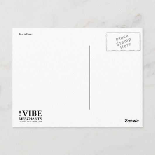 Carte Postale Coeur de clef basse (noir) (Dos)