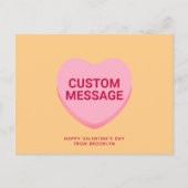 Carte Postale Coeur de conversation de message personnalisé rose (Devant)