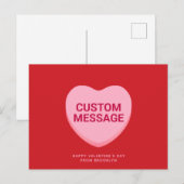 Carte Postale Coeur de conversation de message personnalisé roug (Devant / Derrière)