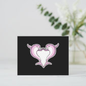 Carte Postale coeur de dauphin rose (Debout devant)