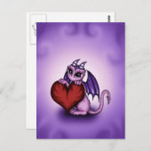 Carte Postale coeur de Dragon mignon (Devant / Derrière)