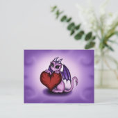 Carte Postale coeur de Dragon mignon (Debout devant)