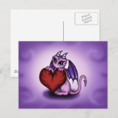 Carte Postale coeur de Dragon mignon (Devant / Derrière)