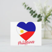 Carte Postale Coeur de drapeau de Philippines (Debout devant)