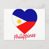 Carte Postale Coeur de drapeau de Philippines (Devant)