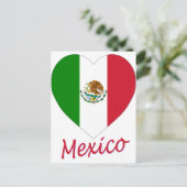 Carte Postale Coeur de drapeau du Mexique (Debout devant)