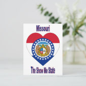 Carte Postale Coeur de drapeau du Missouri (Debout devant)
