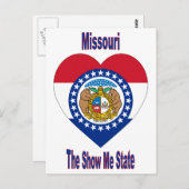 Carte Postale Coeur de drapeau du Missouri (Devant / Derrière)